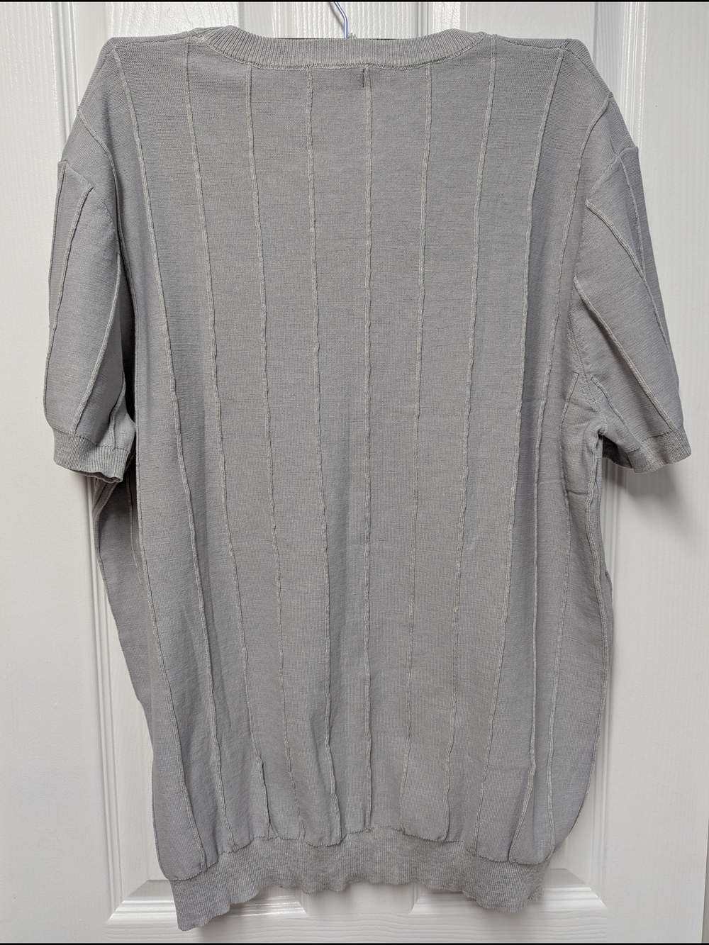 Coofandy Light Gray Ribbed Knit Tee - Picture 8 of 8